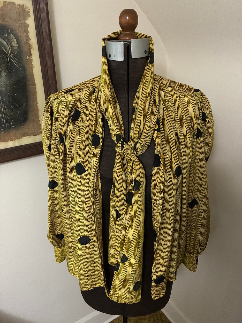 Vintage JH Collectibles Tie Neck Blouse